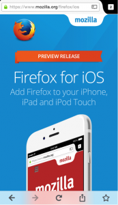 Interfaccia Firefox iOS
